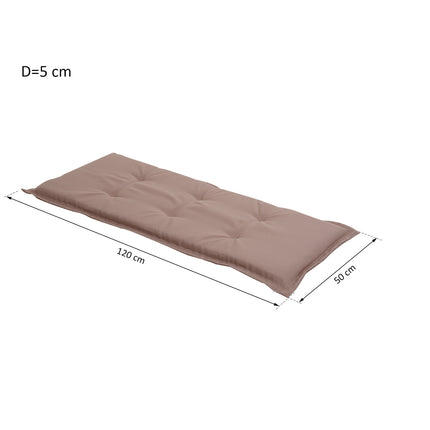 Beige polyester bench cushion set, soft padded, 120x54x5cm