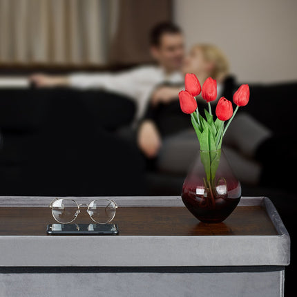 Bench in velvet with tray