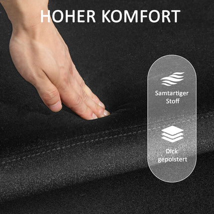 Upholstered Storage bench, Fabric, Black, 100x40x42 cm