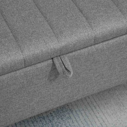 Storage Bench with Linen Look, Steel Legs, 102 x 40 x 44 cm