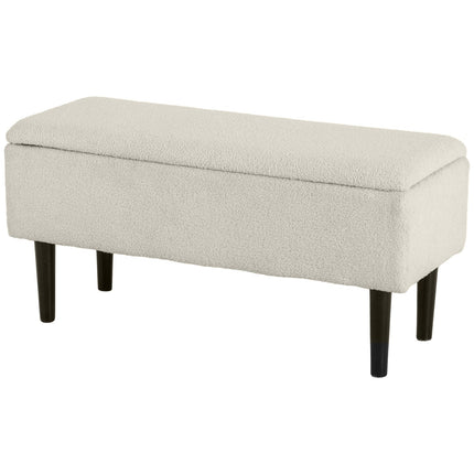 Upholstered storage bench with folding lid, velvet finish