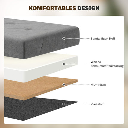Gray velvet folding storage bench - hall & bedroom