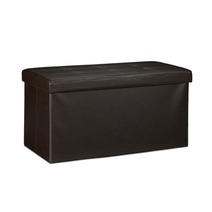 Bench with storage space in artificial leather