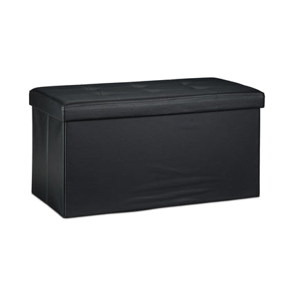Bench with storage space in artificial leather
