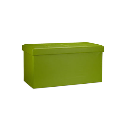 Bench with storage space in artificial leather