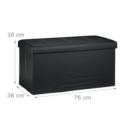 Bench with storage space in artificial leather