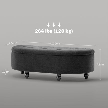 Upholstered storage bench with velvet seat, rubber wood