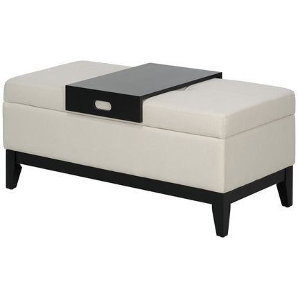 Upholstered storage bench, cream, holds up to 120 kg