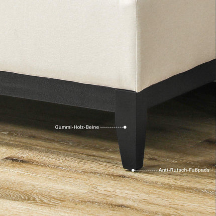 Upholstered storage bench, cream, holds up to 120 kg