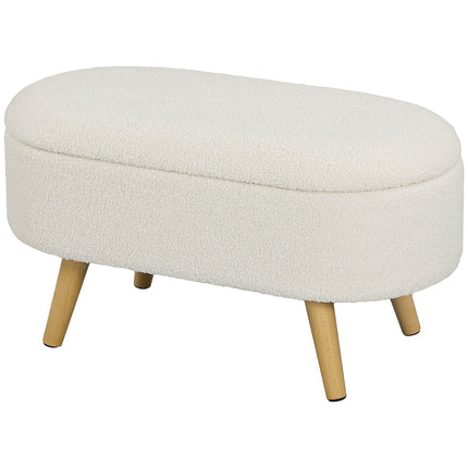 Storage bench with lid, Upholstered Teddy Velvet, 82x41x45 cm