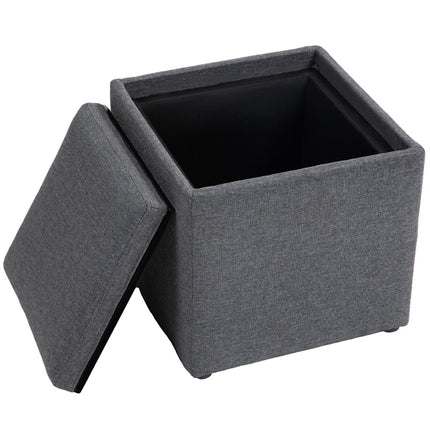 Storage bench, upholstered with removable cover, dark grey