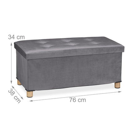 Bench with velvet cover and wooden feet