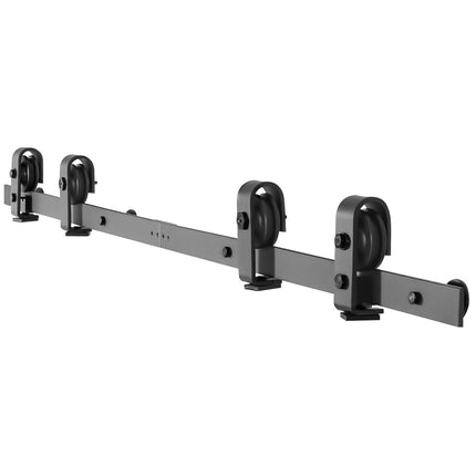 Bi-Fold Barn Door Track Kit, 60 in Top Mount, Black, 330 lb