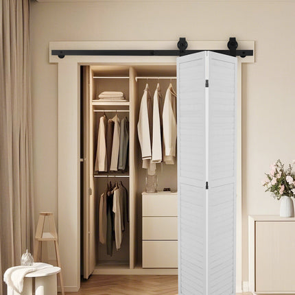 Bi-Fold Sliding Barn Door Track Kit, 52 in Top Mount