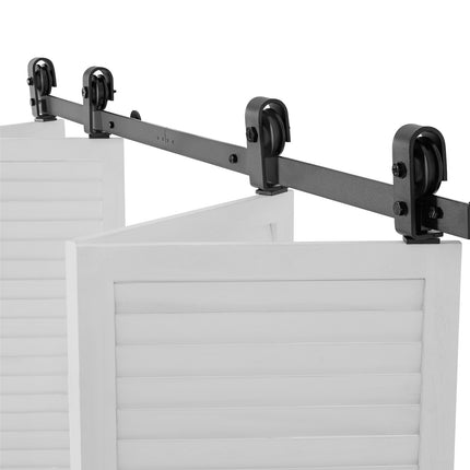 Bi-Folding Barn Door Track Kit, 76 In Top Mount, For 4 Doors