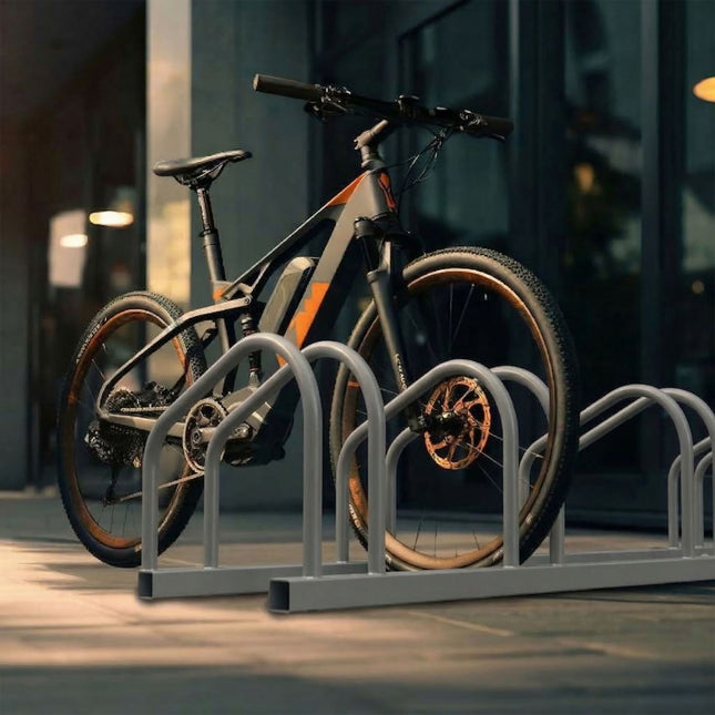 Bicycle Rack, Floor Or Wall Mount, Steel, Up To 65 mm Tires