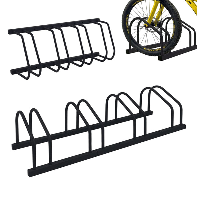 Bicycle Rack, Floor or Wall Mount – Steel, Up to 65 mm Tires