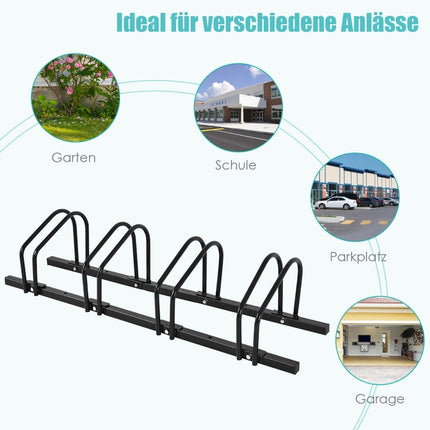 Bicycle Rack for 4 Bikes, Steel, Indoor/Outdoor Use
