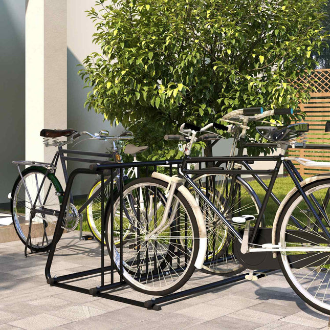 Weather-resistant bicycle rack in steel for 6 bicycles