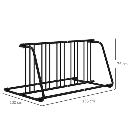 Weather-resistant bicycle rack in steel for 6 bicycles