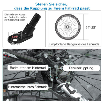 Bicycle trailer & stroller, 360° swivel, steel frame, blue/black