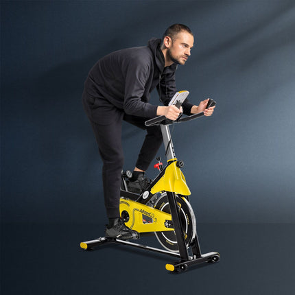 Height-adjustable bicycle trainer with LCD display