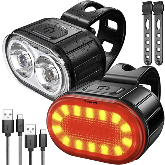 Lampka rowerowa + lampa tylna Trizand 24003