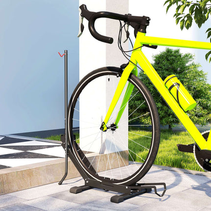 Bicycle stand for bicycles steel bicycle holder with 80 mm tire width 75 x 41 x 81H cm black
