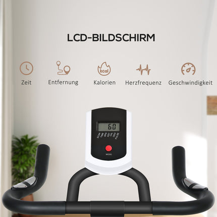 Exercise bike trainer with LCD screen and adjustable seat
