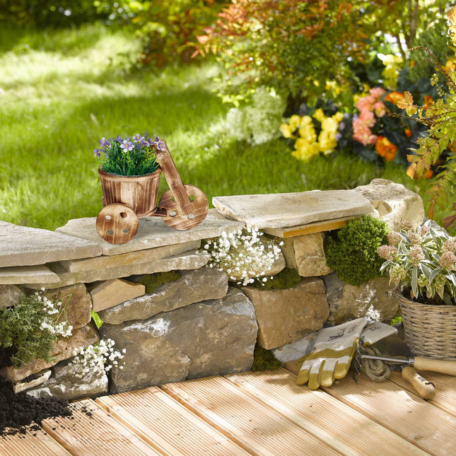 Fiets met houten bloemen