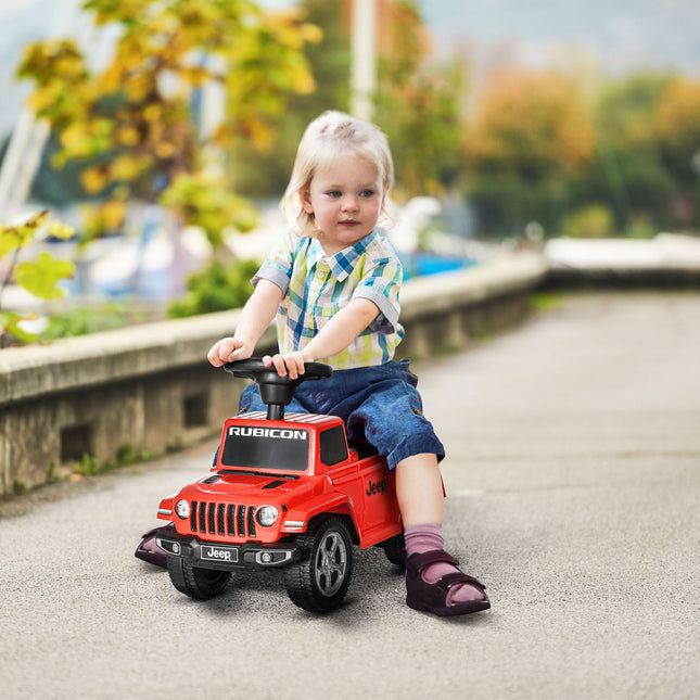 Ride-on car for children with horn, lights and storage