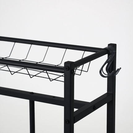 Bike Rack Stand – Adjustable Slots, Basket and 6 Hooks