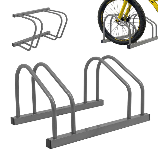 Bike Rack Stand, Floor Or Wall Mount, Steel, 65 mm Tyres