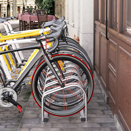Steel bike rack for 6 - Wall/floor mount, weatherproof
