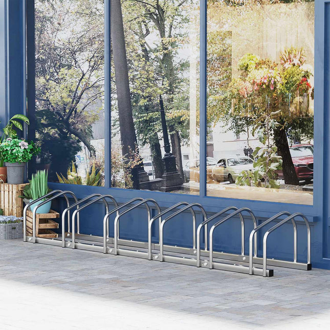 Steel bike rack for 6 - Wall/floor mount, weatherproof