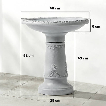 Bird Bath, Resin, Stone Look, 48 cm Diameter