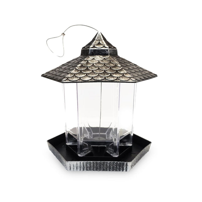 Bird Feeder House – Silver, Outdoor Garden Decor