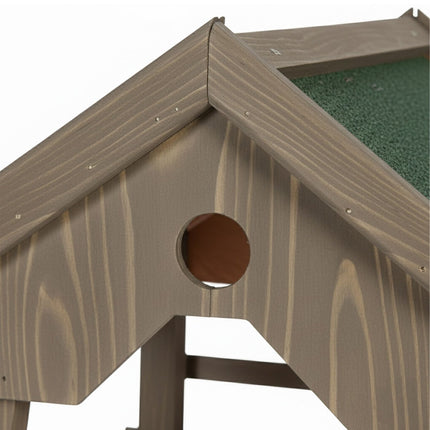 Bird Feeder with Pole – Spruce Wood, Weatherproof Roof