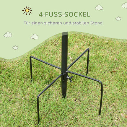 Black Steel Bird Feeding Station Set with Tub & 4 Hooks