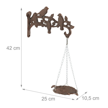 Bird bath in cast iron wall