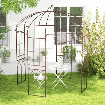 Birdcage Garden Arbor 8.4 Ft Metal Arch With Stakes