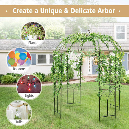 Birdcage Garden Arbor 8.4 Ft Metal Arch With Stakes