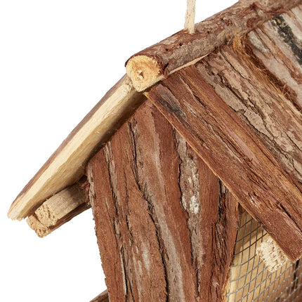 Bird feeder with bark