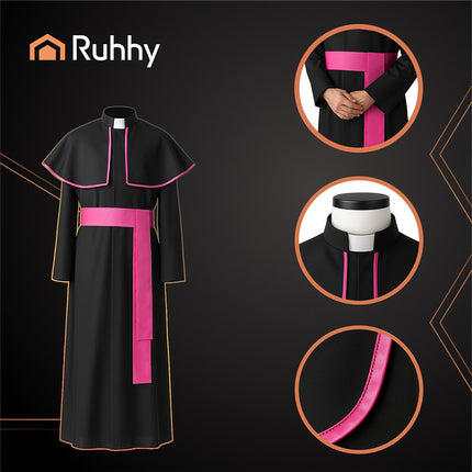 Bishop Costume XL/XXL, Cassock & Cape for Adults