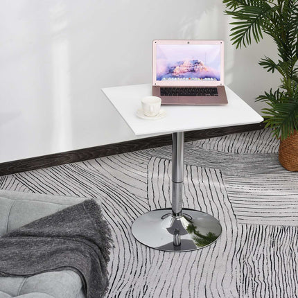 Height-adjustable Square Steel Bistro table, 60x60 cm, White