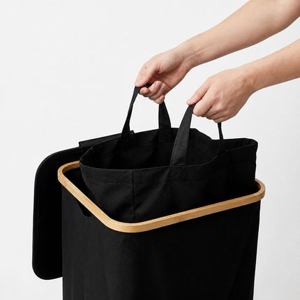 Black 100L Bottle Collection Bin with Removable Bag