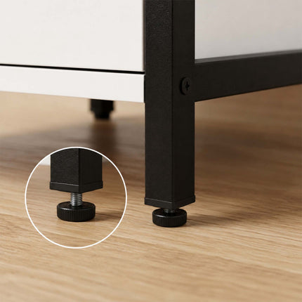 Black 3-Drawer Bedside Table, MDF & Steel, 60x40x40 cm