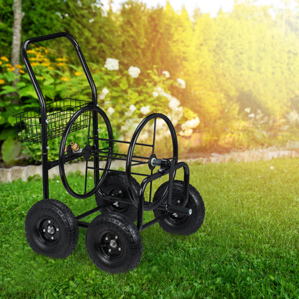 Black 4 Wheel Hose Trolley