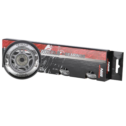 Black 72x24 82A Wheels & ABEC-9 Bearings Set (4+8)