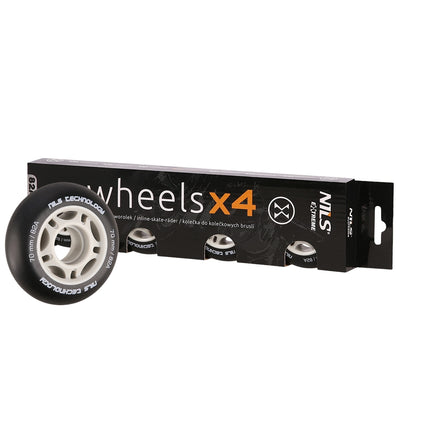 Black 82A PU Skate Wheels, 70x24mm, Set of 4